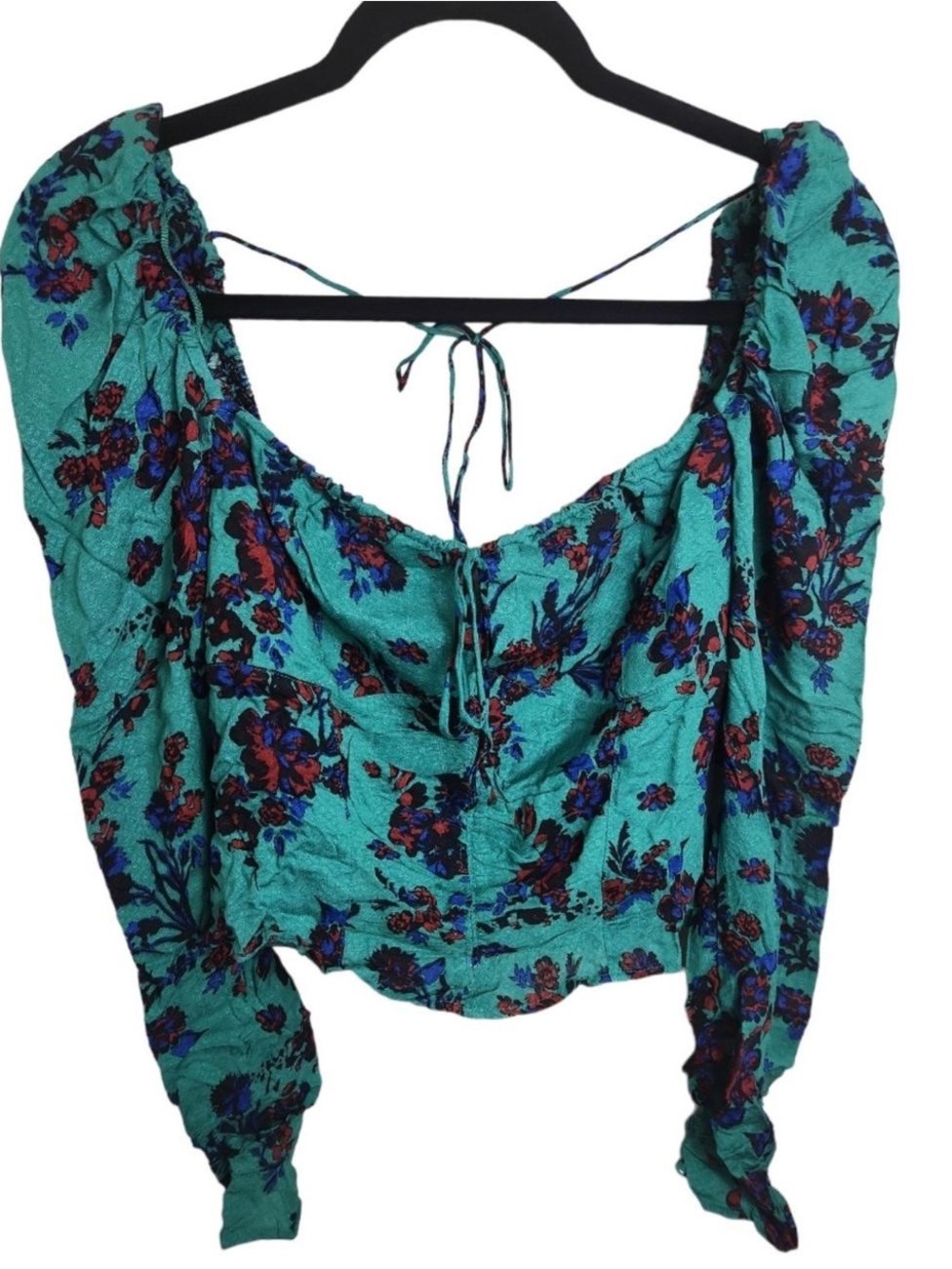 Nwt Small Free People Green Combo Hilary Printed Smocked Top